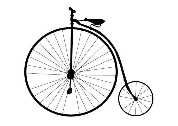 Målarbild gammaldags cykel