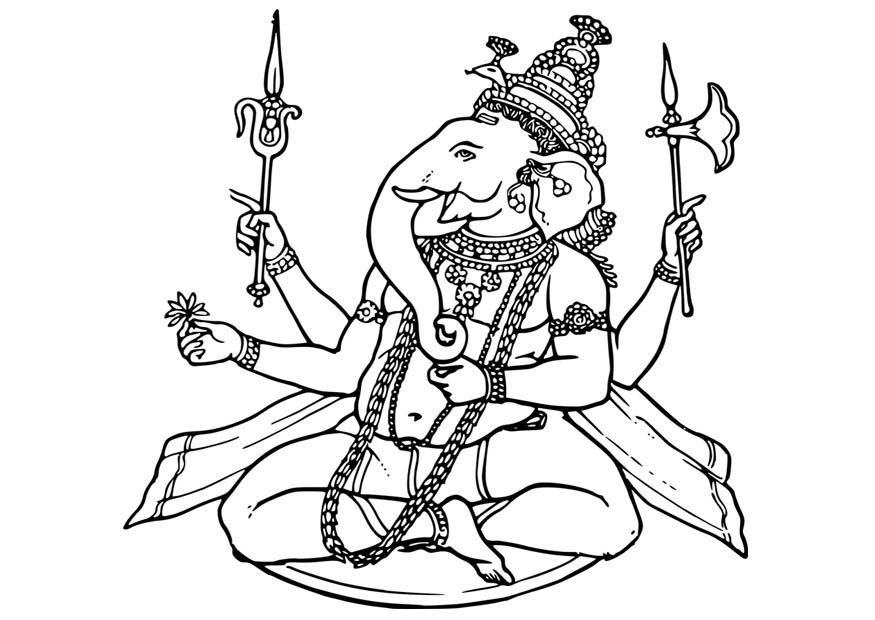 Målarbild Ganesha