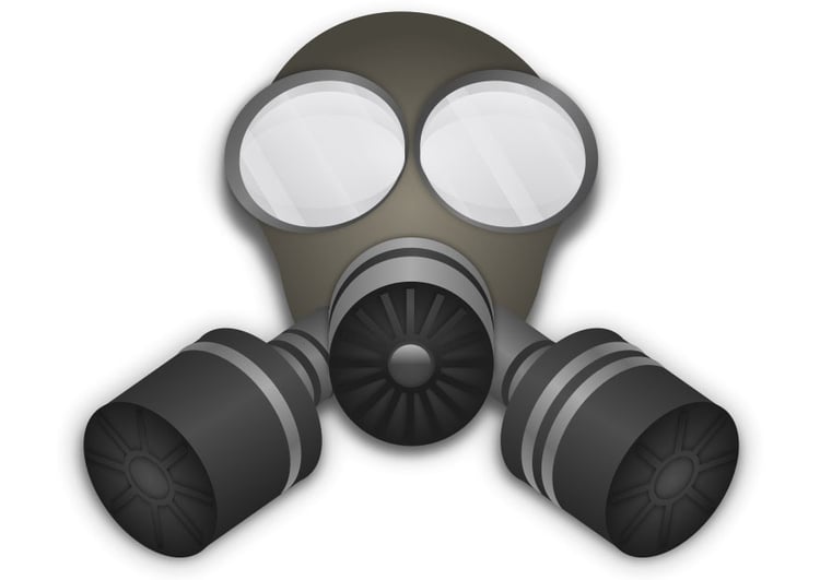 Målarbild gasmask