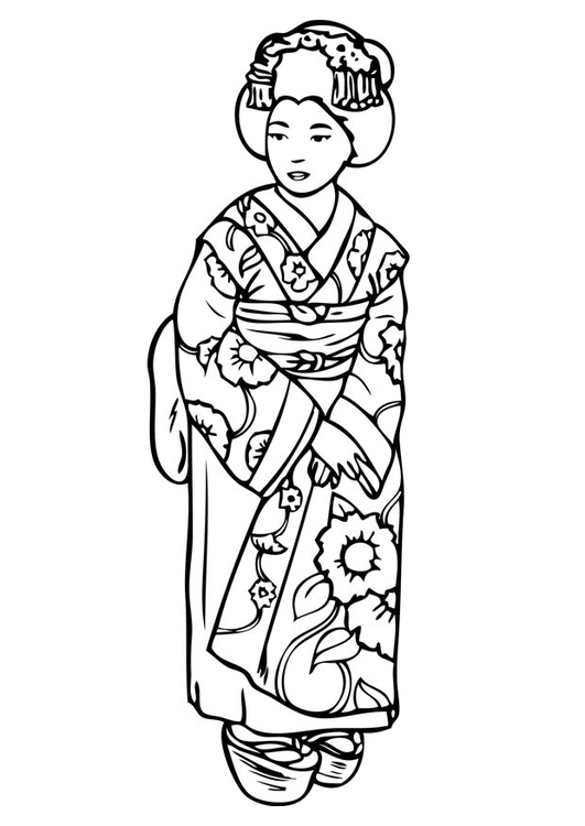 Målarbild geisha