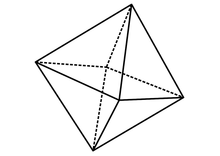 Målarbild geometrisk figure - oktaeder
