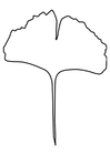 Målarbild ginko blad