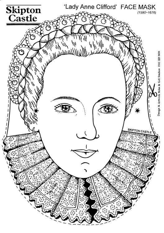 Målarbild grevinnan Anne Clifford - mask