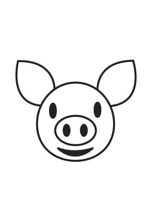 Målarbild grisens huvud