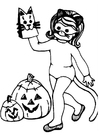 F�rgl�ggningsbilder halloween - flicka