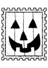 F�rgl�ggningsbilder halloween - frimärke