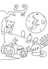 F�rgl�ggningsbilder halloween kyrkogård