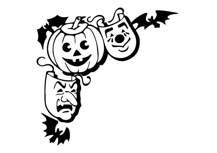 Målarbild Halloween - masker