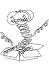 malarbild Halloween - pumpan i lådan