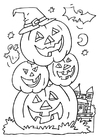 malarbild halloweenpumpor