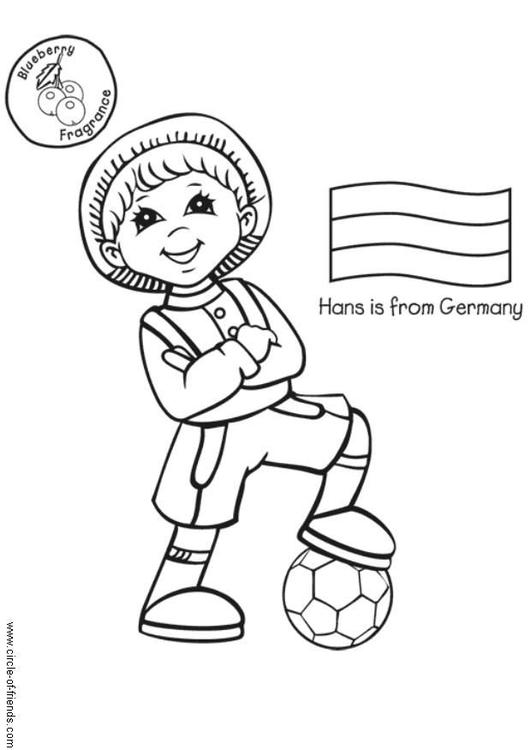 Hans med tysk flagga