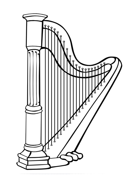 Målarbild harpa