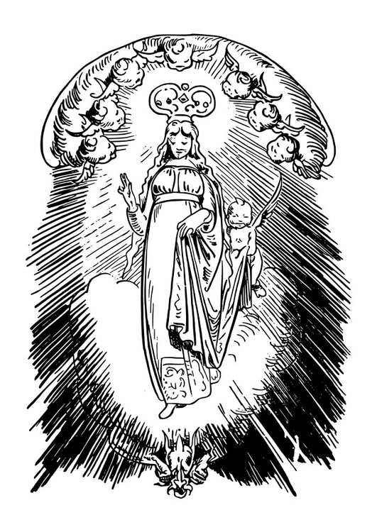 Målarbild Heliga Maria