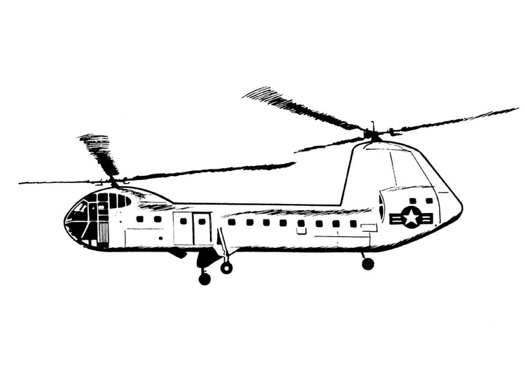 Målarbild helikopter