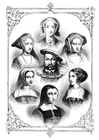 F�rgl�ggningsbilder Henrik VIII och hans sju fruar