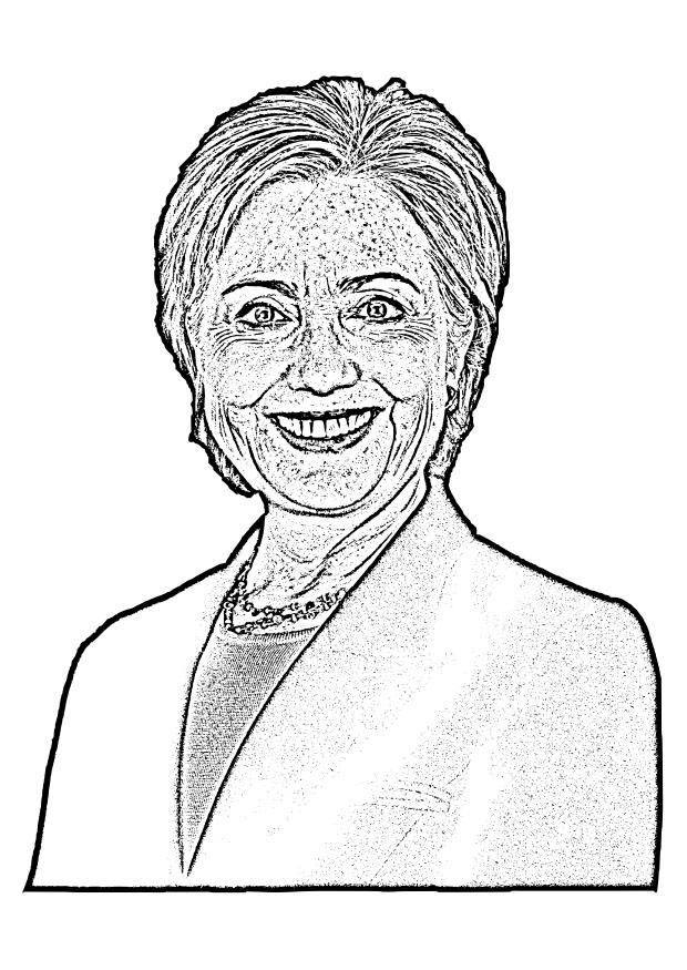 Målarbild Hillary Clinton
