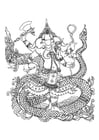 Målarbild hinduiska guden Ganesh