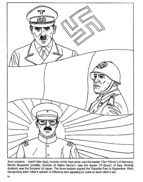 Målarbild Hitler, Mussolini, Hirohito