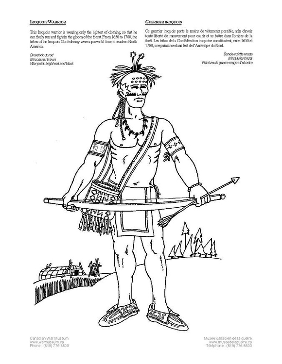Målarbild irokesisk krigare