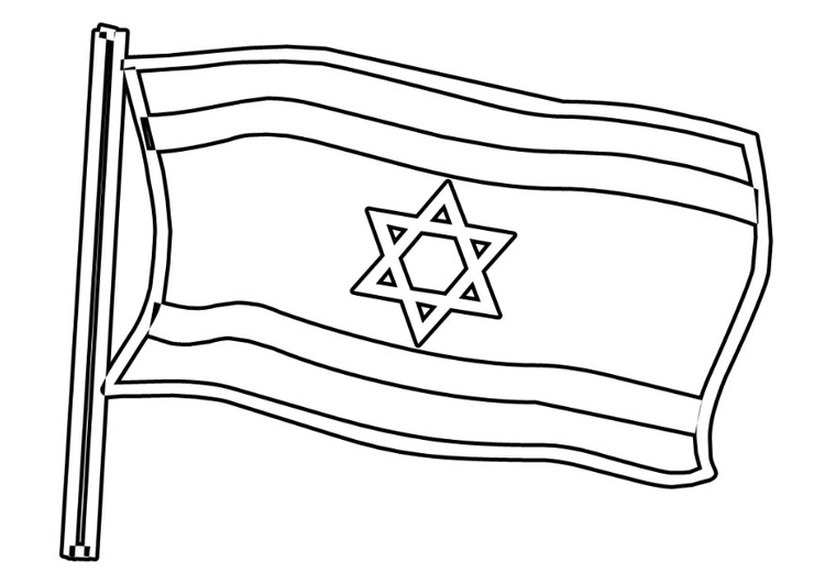 Målarbild Israels flagga
