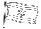 Målarbild Israels flagga