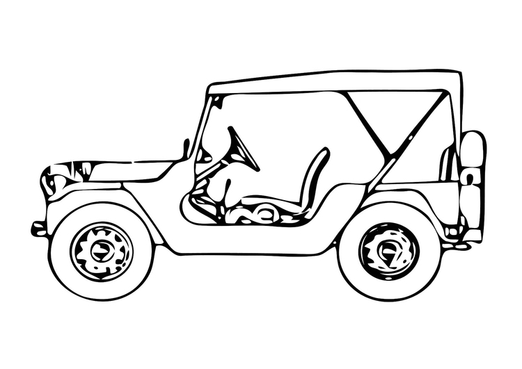 Målarbild jeep