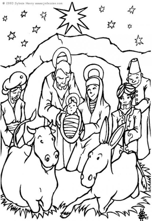 Målarbild Jesusbarnet i krubban