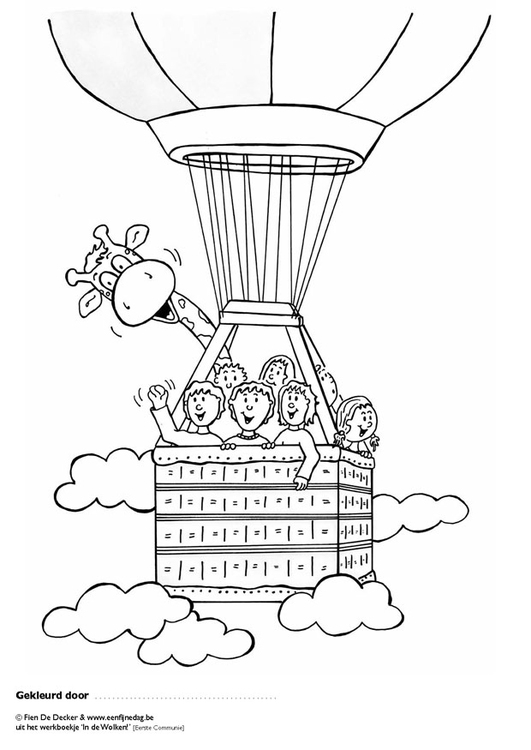 Målarbild Juels och hans vÃ¤nner i luftballong