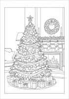 Julgran med julstrumpor