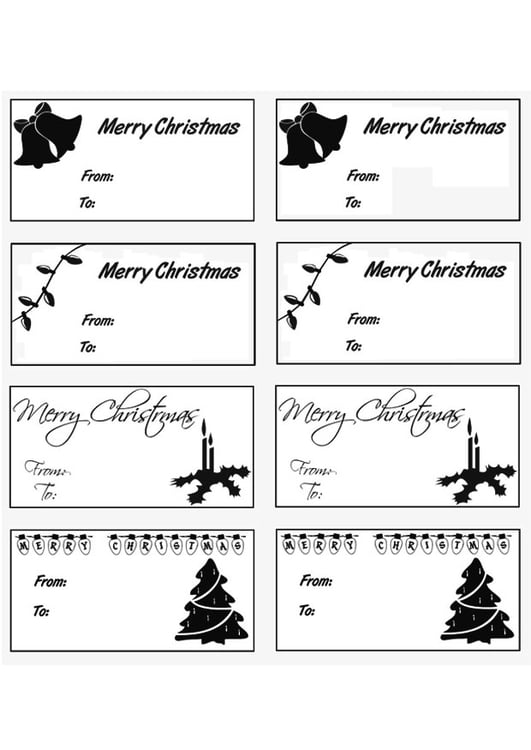Målarbild julklapppsetiketter