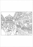 Målarbild julmarknaden