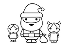 F�rgl�ggningsbilder jultomten med barn