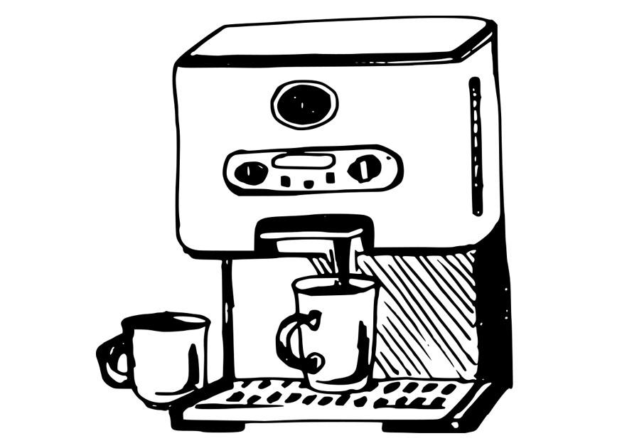 Målarbild kaffemaskin