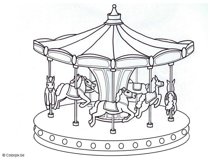 Målarbild Karusell