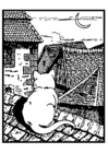Målarbild katt pÃ¥ taket