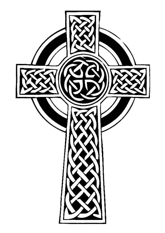 Målarbild keltiskt kors