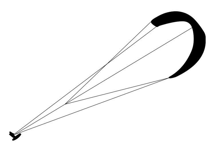 Målarbild kitesurfing