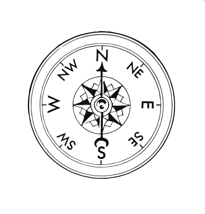 Målarbild kompass