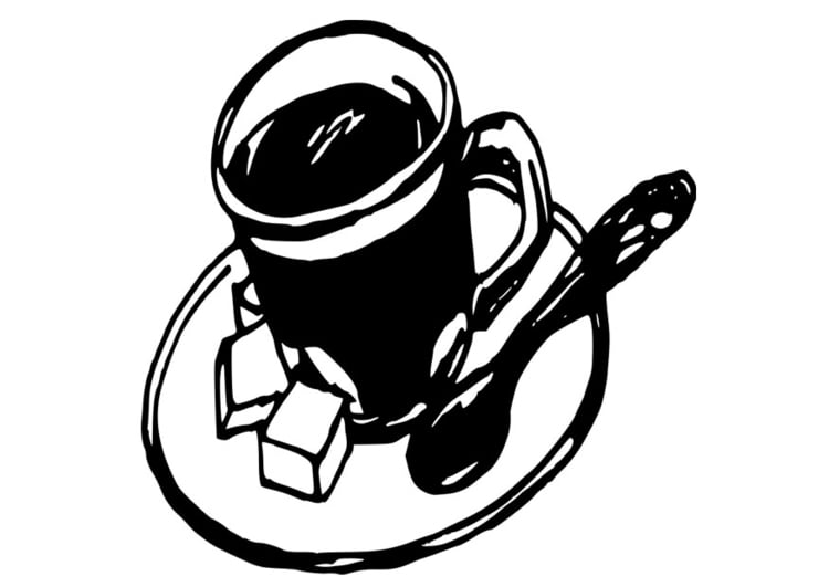 Målarbild kopp kaffe