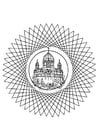 Målarbild kyrka i mandala