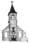 F�rgl�ggningsbilder kyrka om vintern