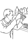 Målarbild laboratorieassistent