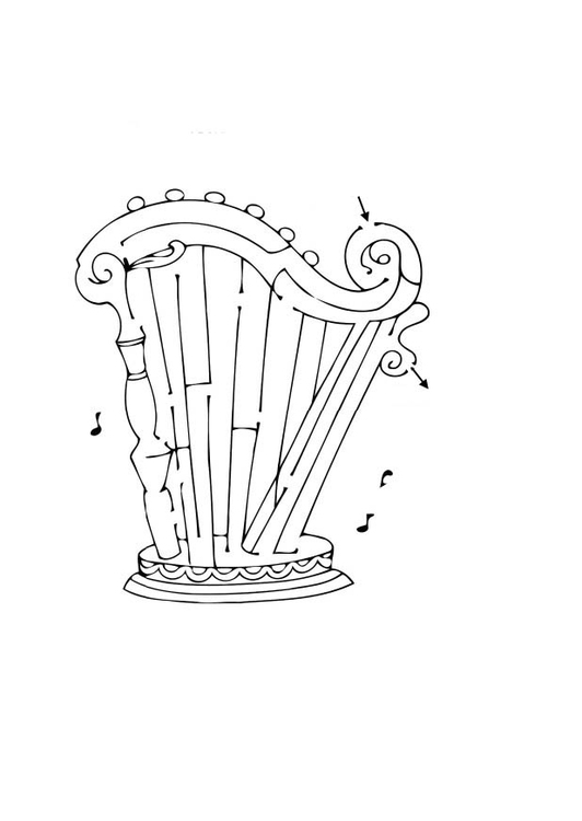 Målarbild labyrint - harpa