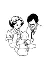 F�rgl�ggningsbilder läkare med baby
