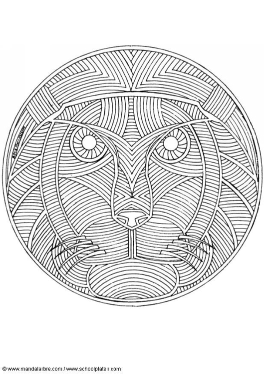 Målarbild lejon - mandala
