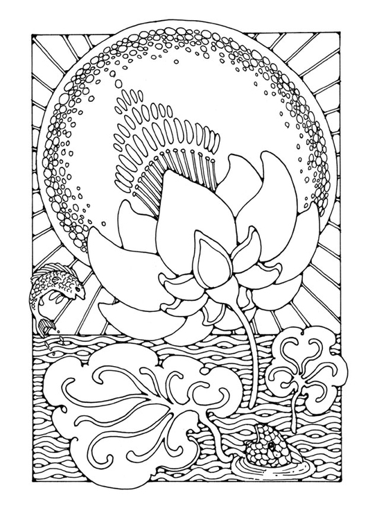 Målarbild lotus