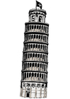 F�rgl�ggningsbilder Lutande tornet i Pisa