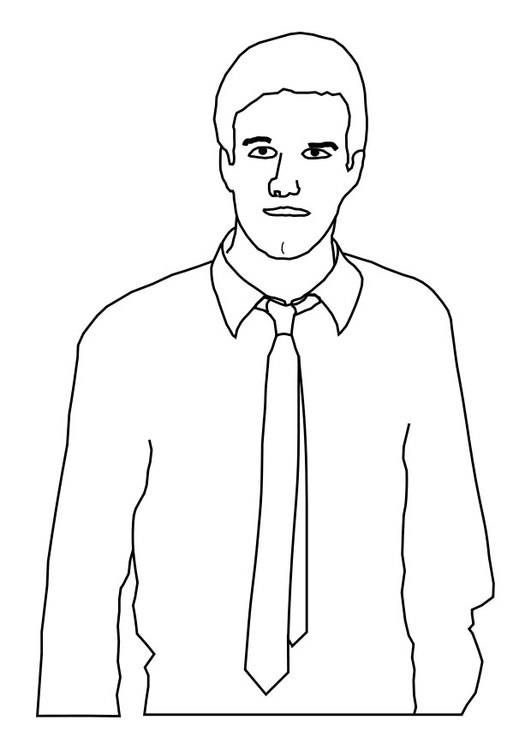 Målarbild man i slips