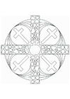 malarbild mandala kors