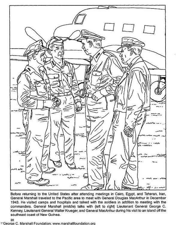 Målarbild Marshall, Kennedy, Krueger, MacArthur